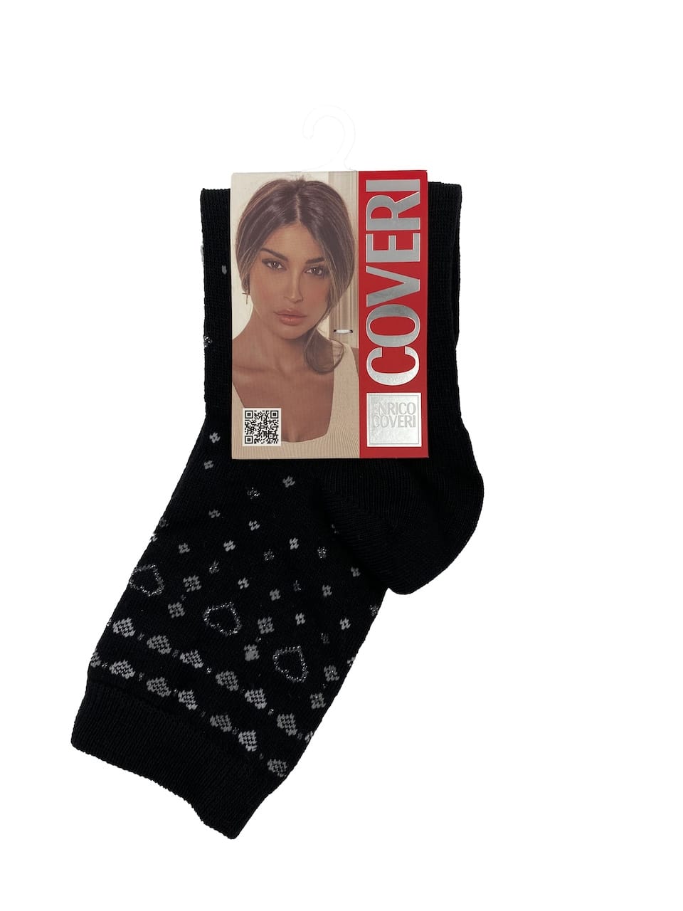 Calzini donna invernali corti Enrico Coveri Life 23C nero argento