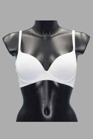 Reggiseno a balconcino in cotone Lormar Extracotton Plunge 1943 bianco