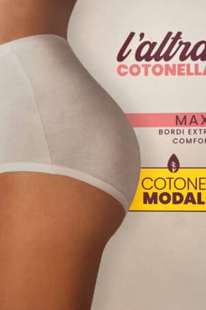 Slip donna in cotone e modal altezza maxi Cotonella GD367 retro