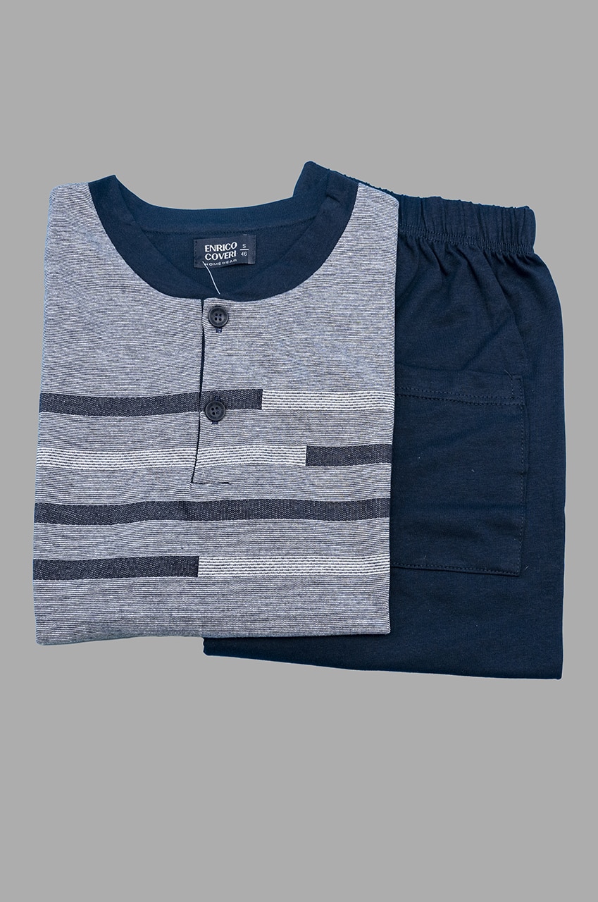 Pigiama corto uomo Enrico Coveri EP1143 blu