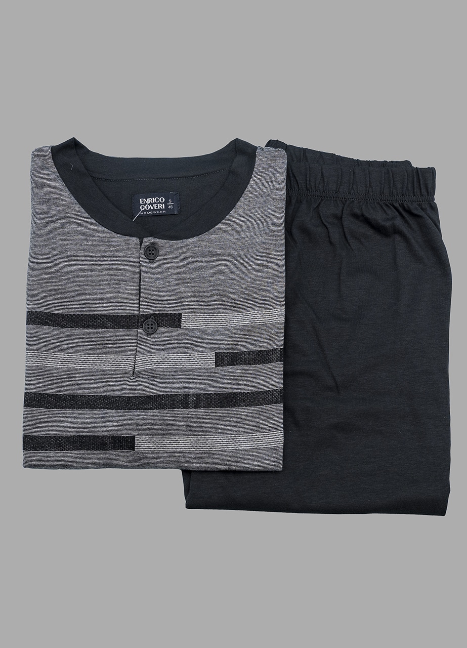 Pigiama corto uomo Enrico Coveri EP1143 piombo