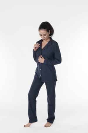 Pigiama donna aperto davanti invernale 11.W3ALM13 denim2