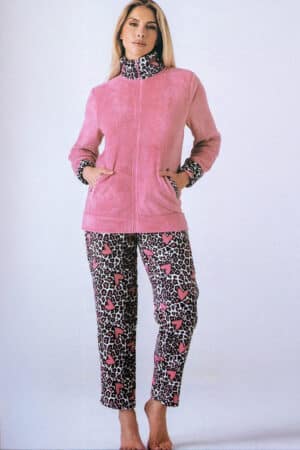 Pigiama donna pile aperto Karlpiù KF7226