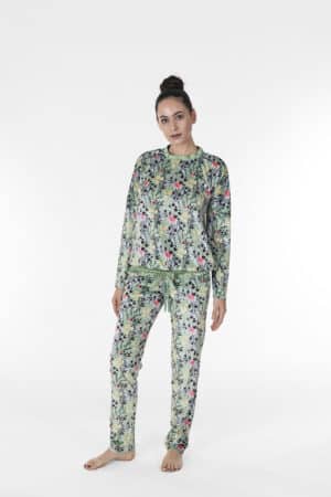 Pigiama Verdissima in raso elasticizzato 49.CF52 salvia