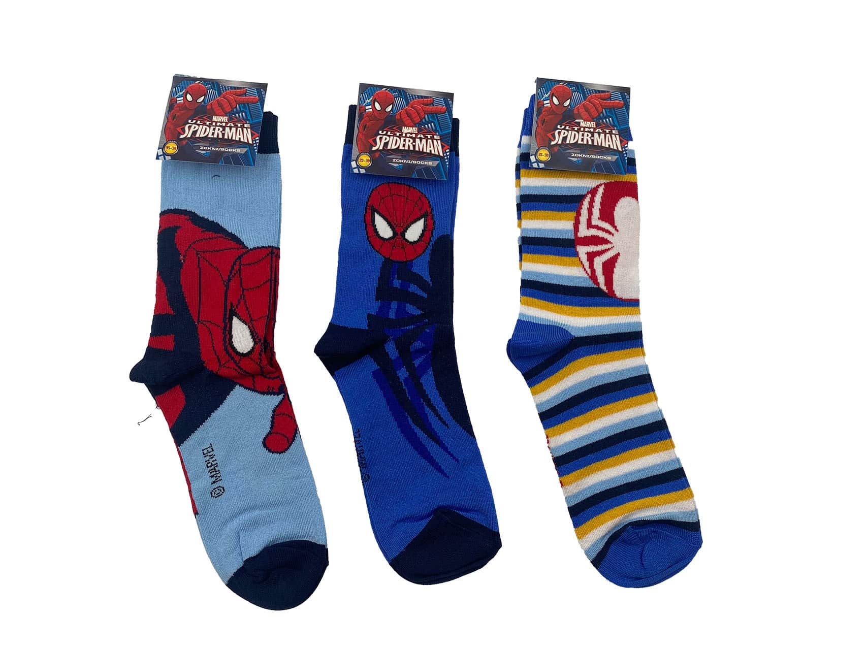 Calzini lunghi bambino Spiderman cotone estivo 3702 3PZ fronte