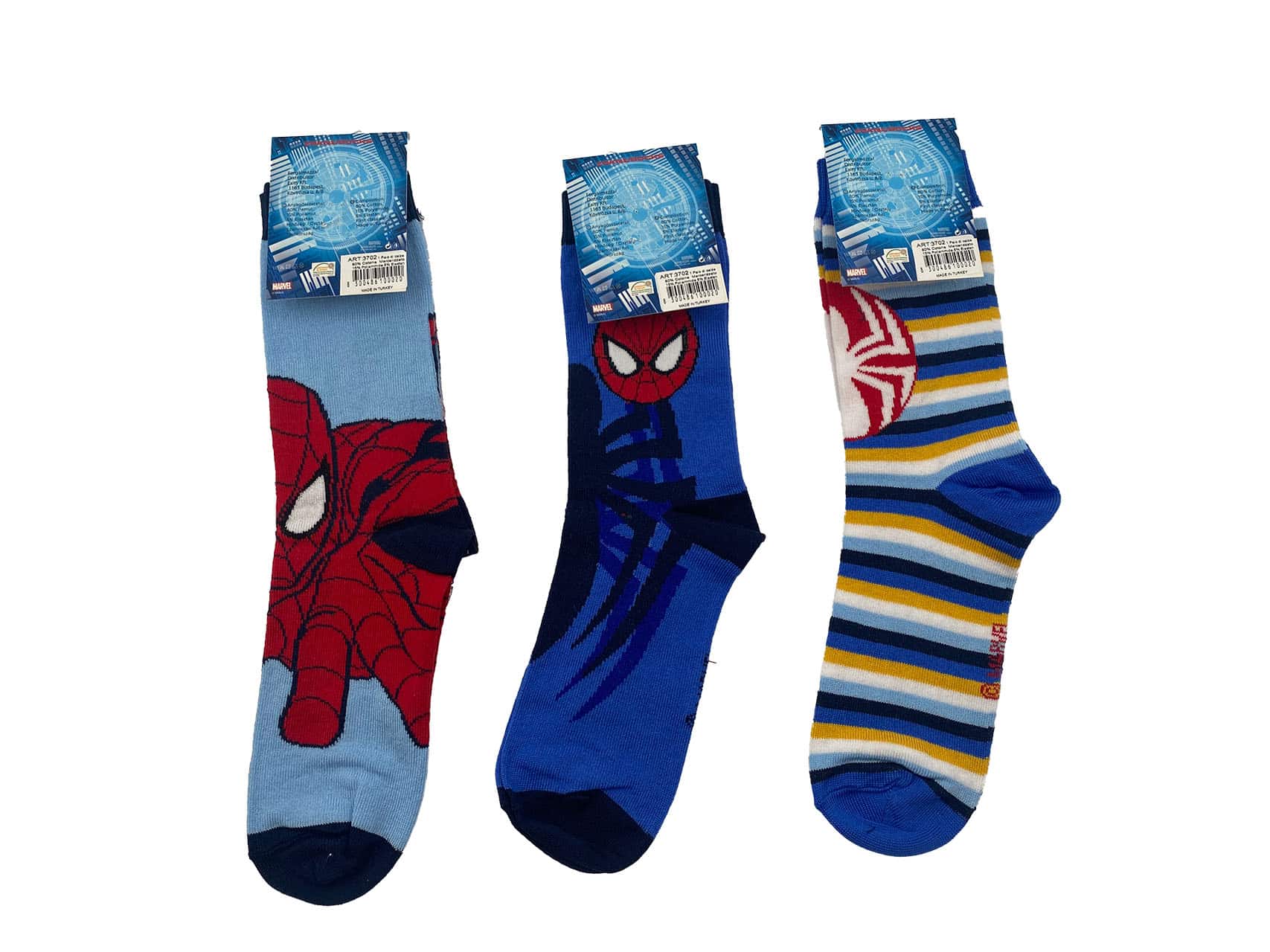 Calzini lunghi bambino Spiderman cotone estivo 3702 3PZ retro