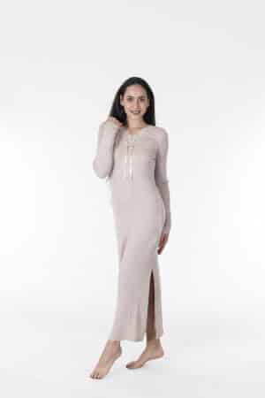 Camicia da notte invernale in viscosa Verdissima 36.W3AFC28 rosa laro