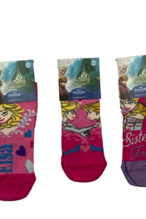 Calzini corti bambina Frozen in cotone estivo 3730 3PZ fronte