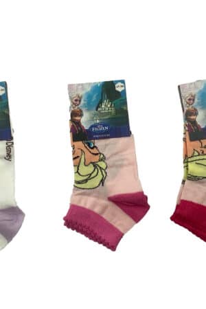 Calzini corti bambina Frozen in cotone estivo 3870 3PZ fronte