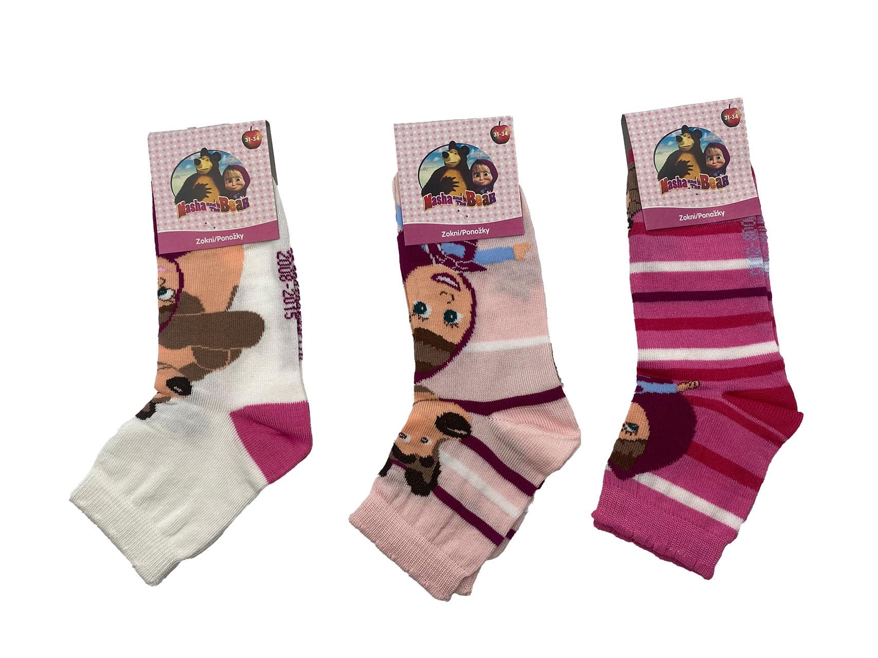 Calzini corti bambina Masha e Orso cotone estivo 3734 3PZ fronte