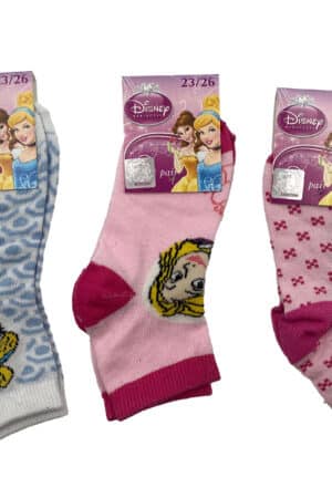 Calzini corti bambina Principesse cotone estivo 30972 3PZ variante 1 fronte