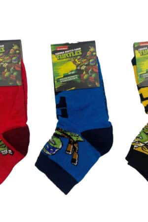 Calzini corti bambino Tartarughe Ninja cotone estivo 30995 3PZ fronte