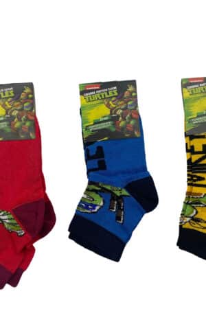 Calzini corti bambino Tartarughe Ninja cotone estivo 3722 3PZ fronte