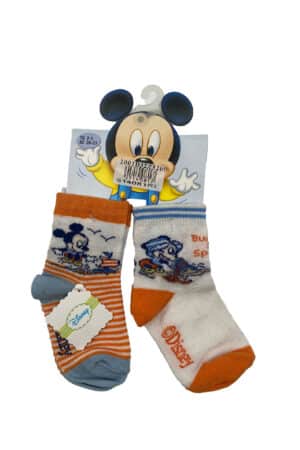 Calzini corti bambino Topolino cotone estivo NCMWD 2PZ arancione