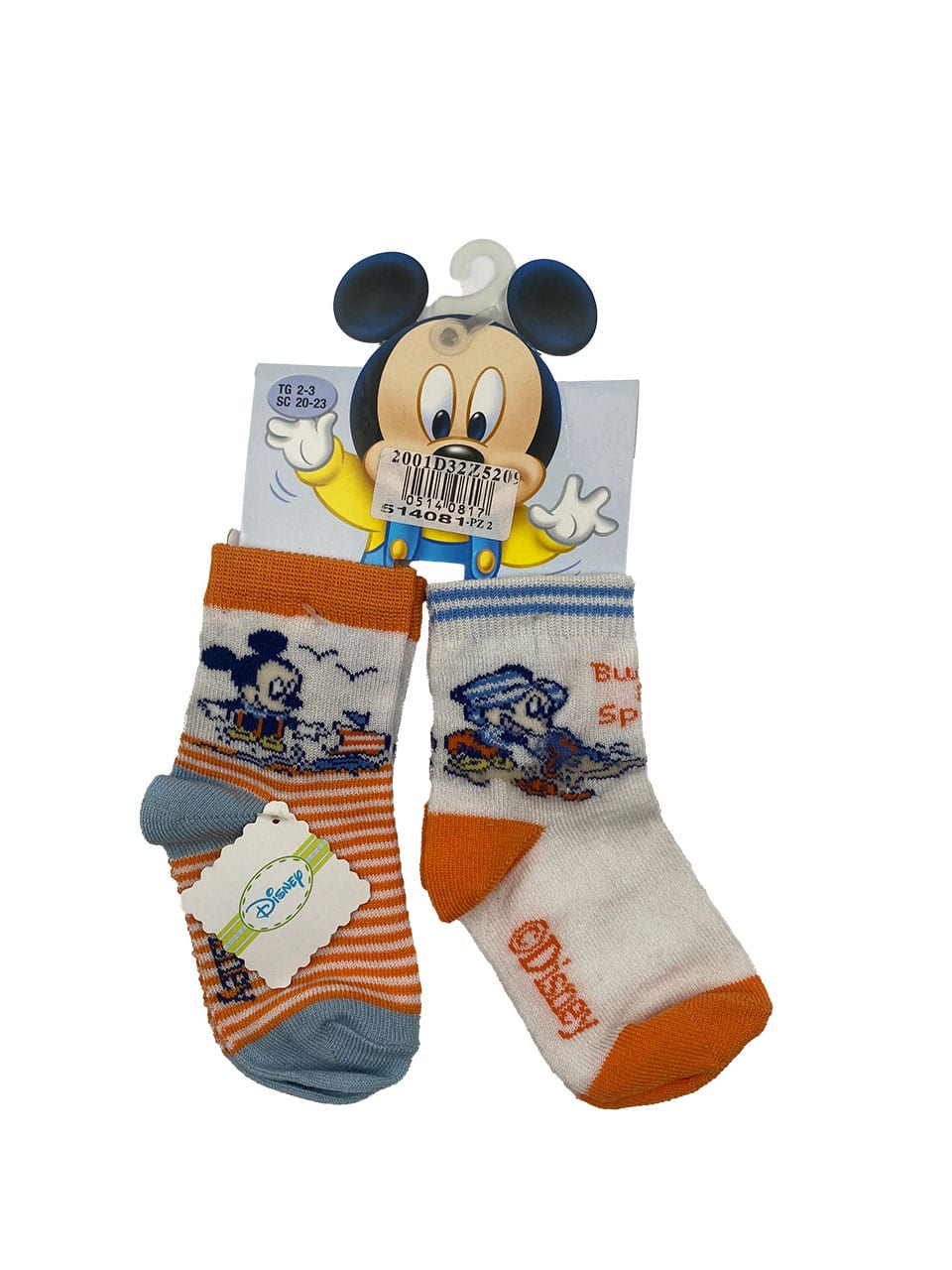 Calzini corti bambino Topolino cotone estivo NCMWD 2PZ arancione