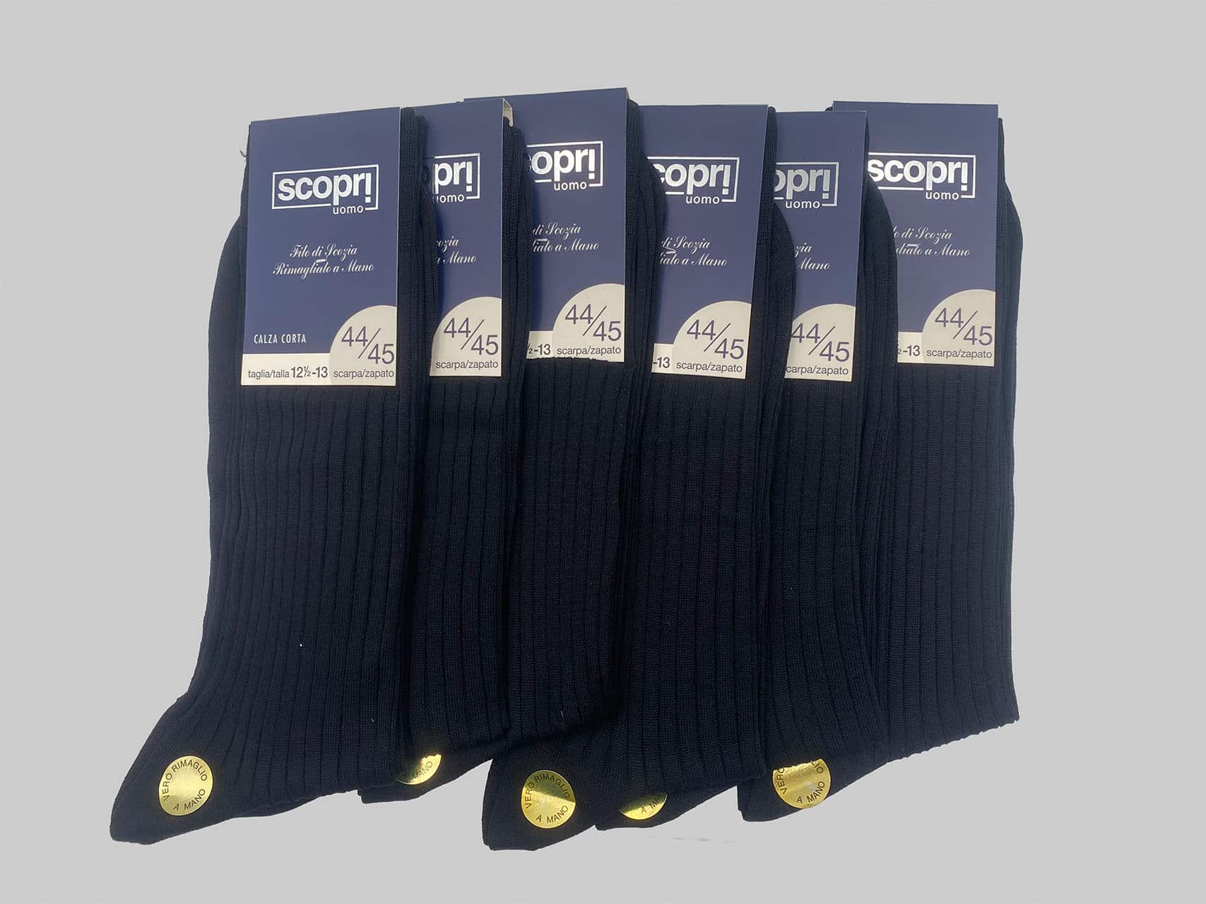 Calzini corti da uomo a coste Scopri TIGER 6pz nero