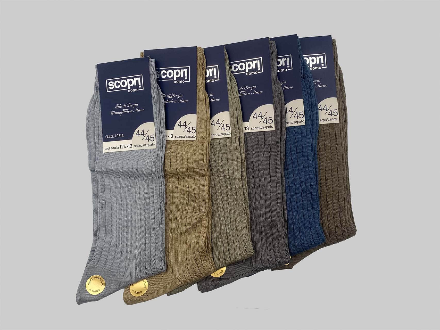 Calzini corti da uomo a coste Scopri TIGER 6pz pastello