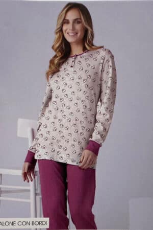 Pigiama caldo cotone donna Karelpiรน KF9036PLD