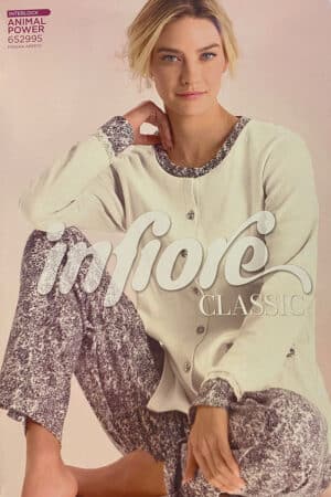 Pigiama donna aperto davanti invernale Infiore 652995