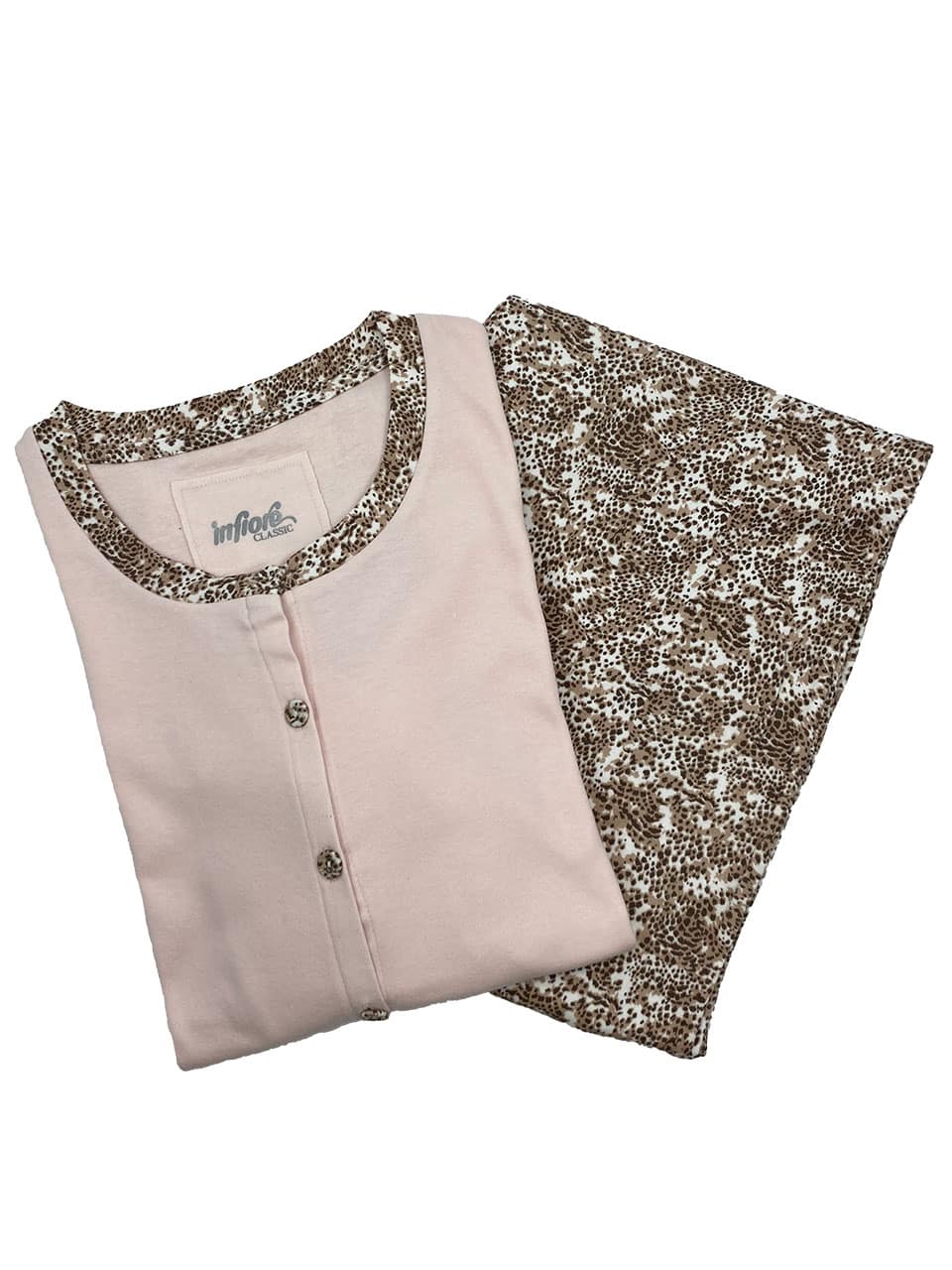 Pigiama donna aperto davanti invernale Infiore 652995 lince