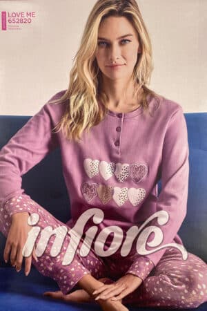 Pigiama donna caldo cotone Infiore 652820
