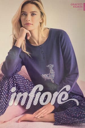 Pigiama donna caldo cotone Infiore GRF652838