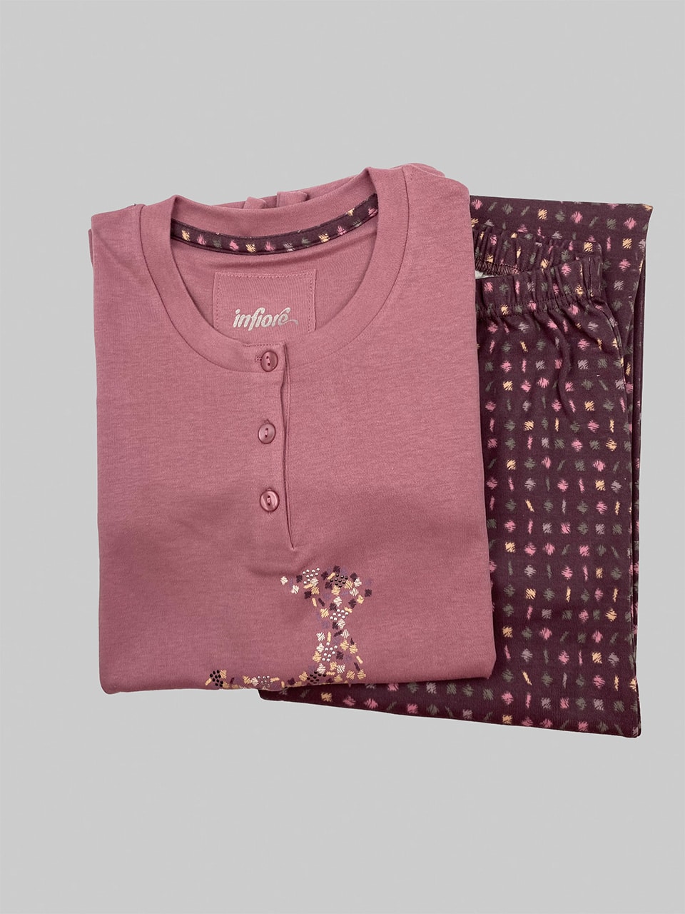 Pigiama donna caldo cotone Infiore GRF652838 marmellata