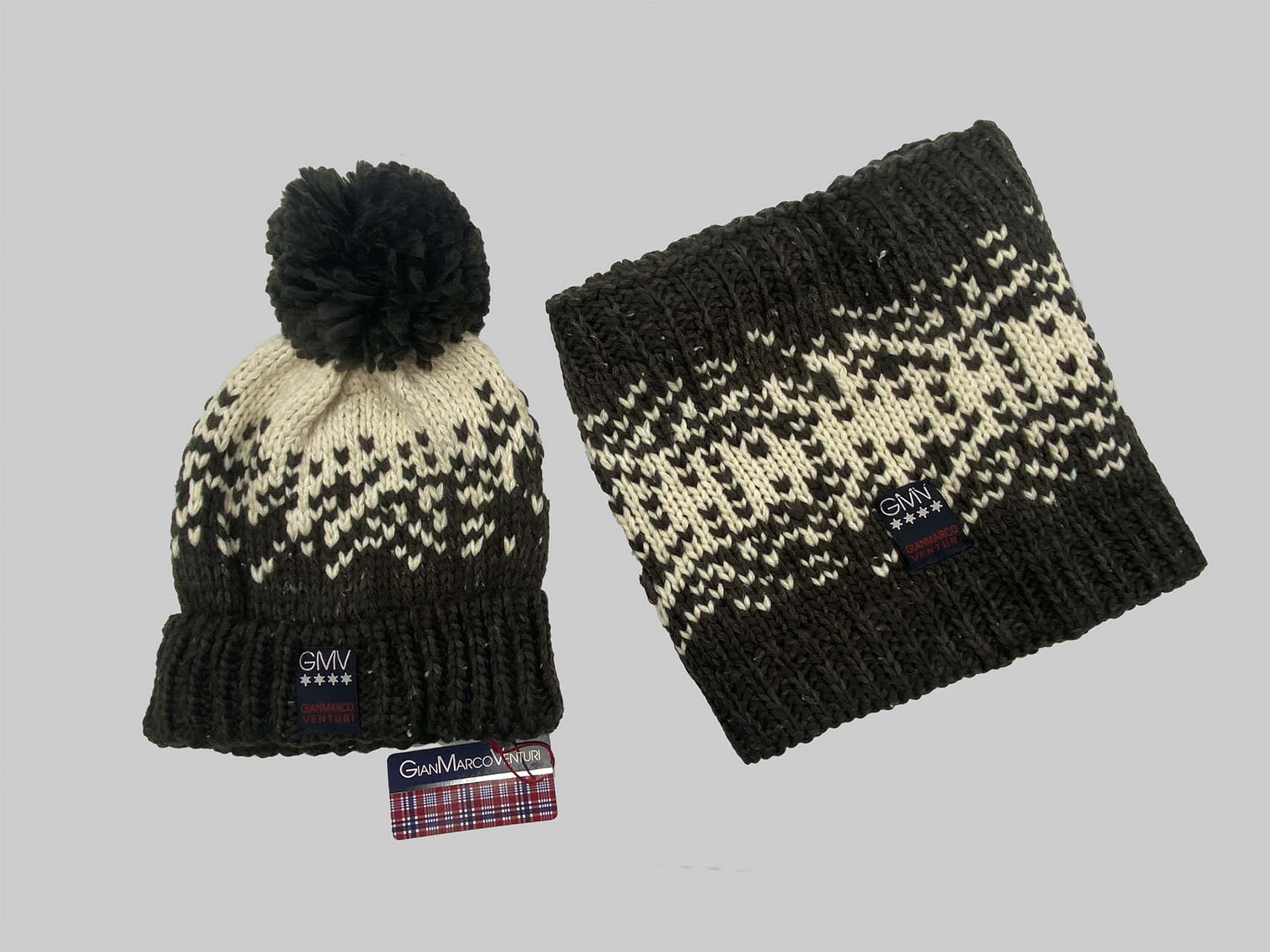 Cappello con scaldacollo da bambino GMV 72023 grigio