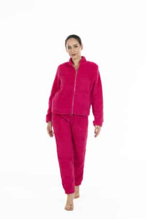 Pigiama donna aperto davanti in pile Verdissima82.W3AMSF54 3