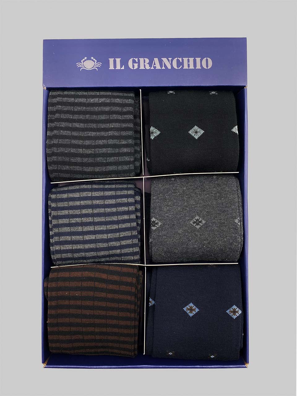 Calze da uomo invernali corte IL Granchio GC209 6pz scatola