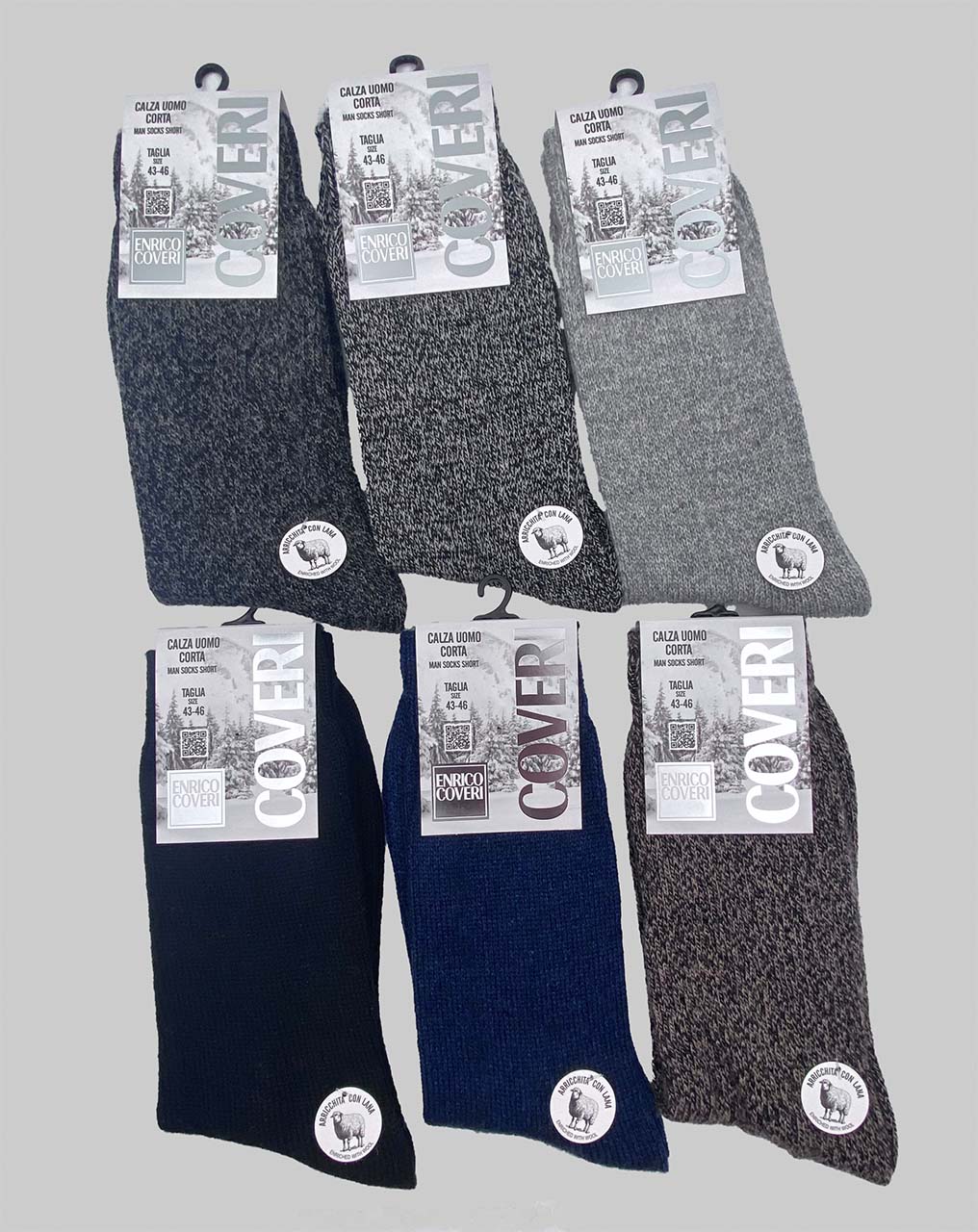 Calze di lana per uomo corte Enrico Coveri LAINE