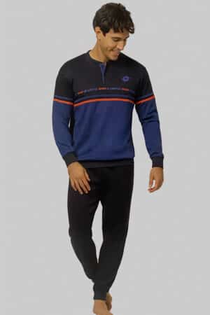 Pigiama Lotto uomo invernale LP2127 blu jeans foto