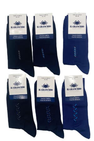 Calze corte uomo estive Il Granchio 2302 nero 1 riga