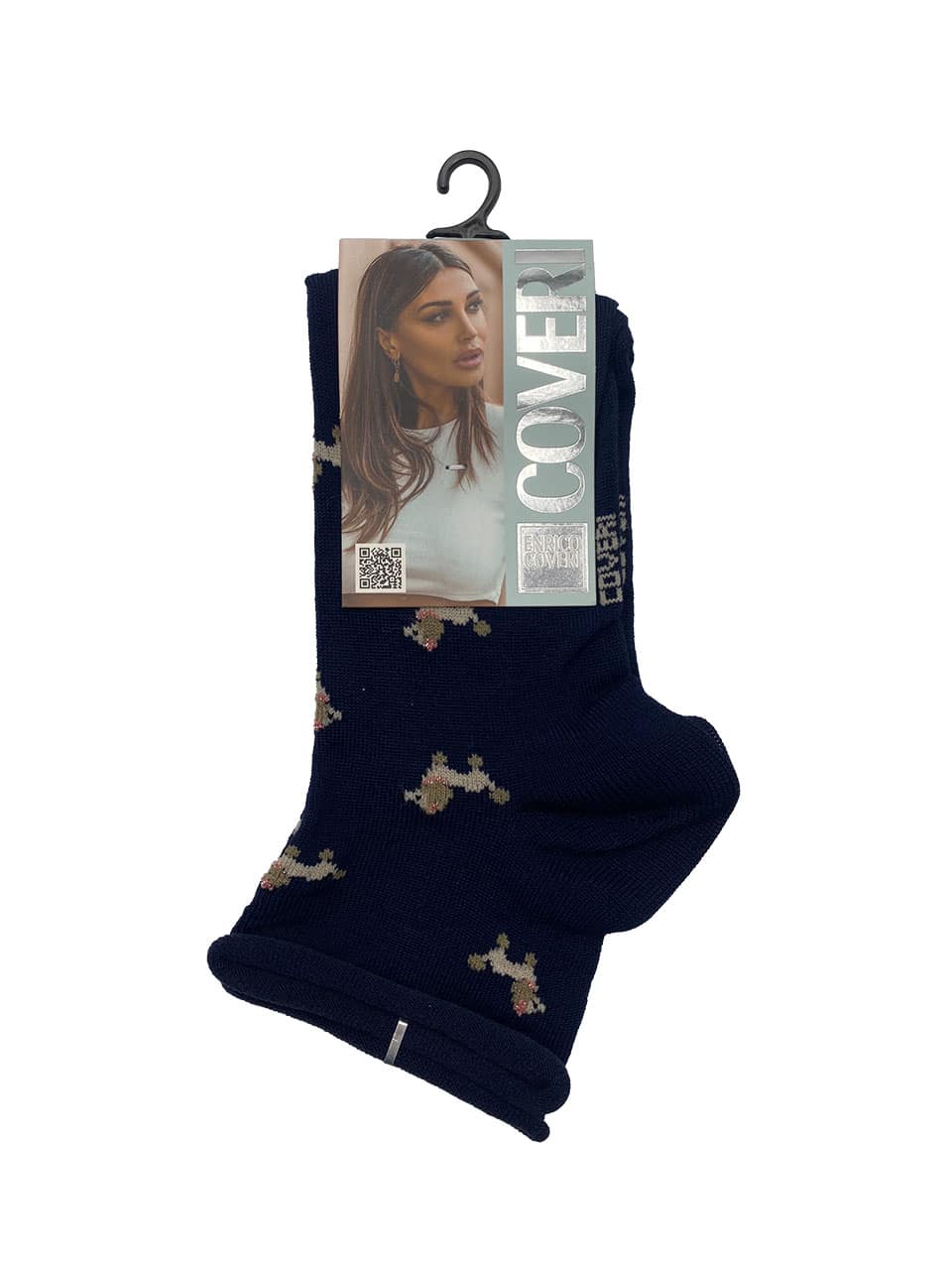 Calzini donna cotone estivi fantasia Coveri Urban 10 blu