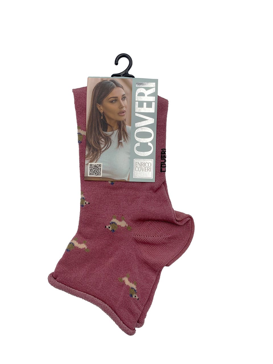 Calzini donna cotone estivi fantasia Coveri Urban 10 rosa antico