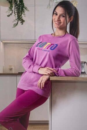 Pigiama donna in cotone Lotto Lp5136 ortensia foto