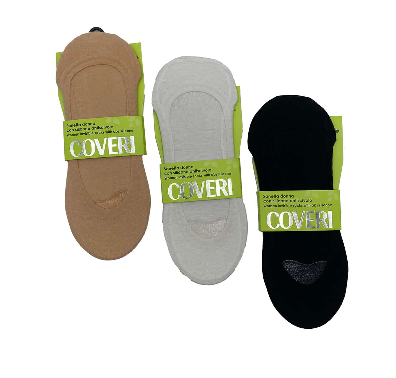 Salvapiede donna in cotone Coveri Mirella 2pz tris