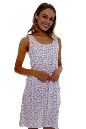 Camicia da notte cotone spalla larga Maristella 3304