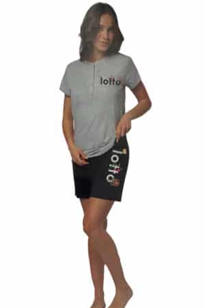 Pigiama corto donna con bottoni Lotto LP5241 grigio foto
