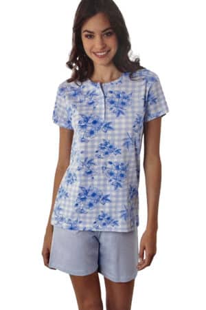 Pigiama corto donna Il Granchio GP5136 cielo foto