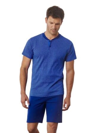 Pigiama uomo corto taglie comode Il Granchio GP1163C denim foto