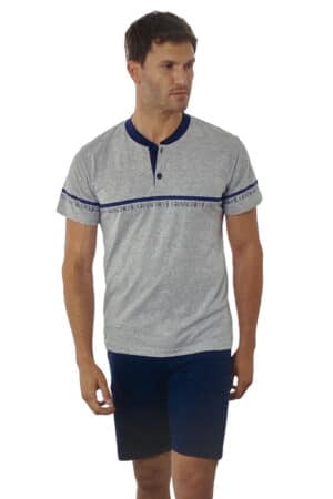 Pigiama uomo corto tinta unita Il Granchio GP1160 grigio foto