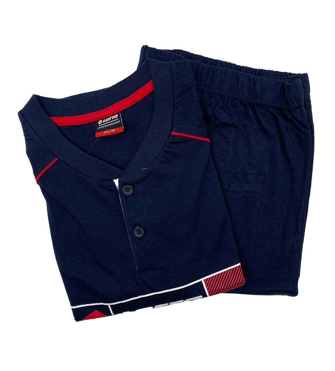 Pigiama uomo taglie forti corto Lotto LP1237C blu