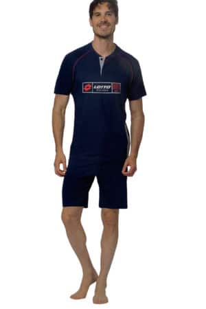 Pigiama uomo taglie forti corto Lotto LP1237C blu foto
