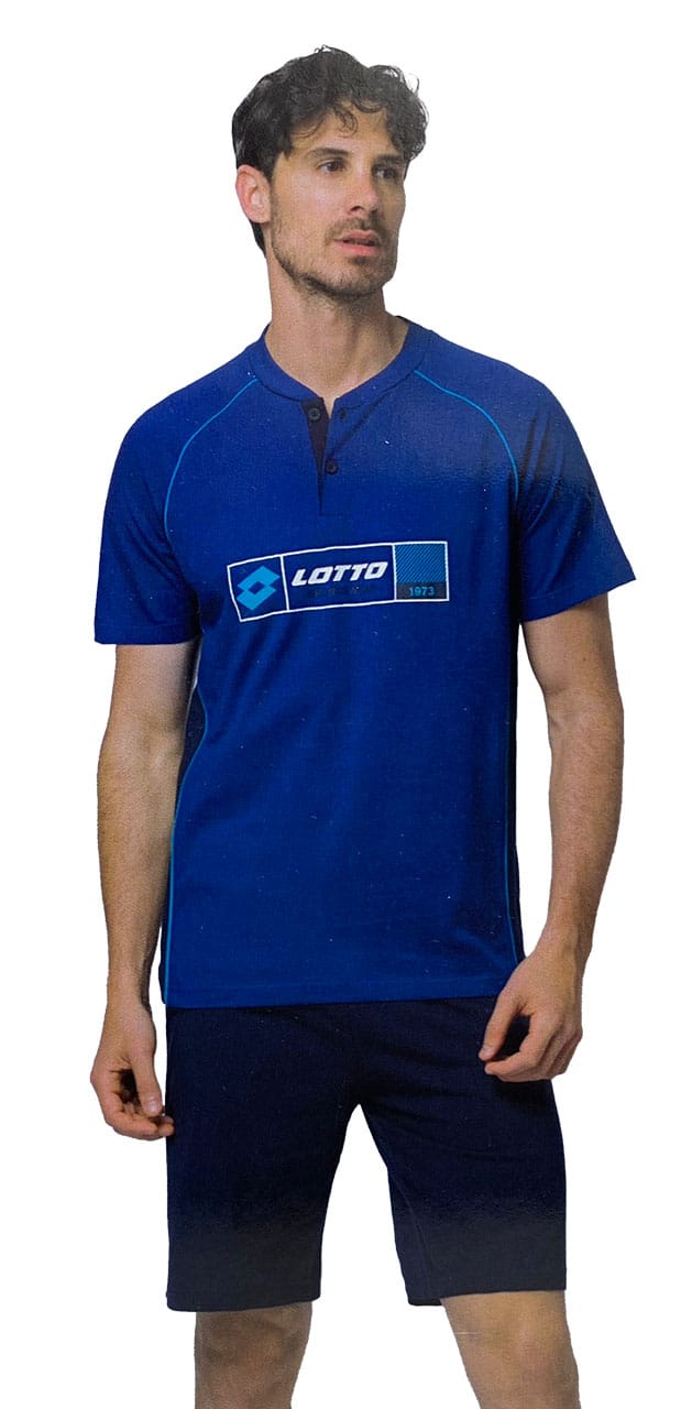 Pigiama uomo taglie forti corto Lotto LP1237C jeans foto