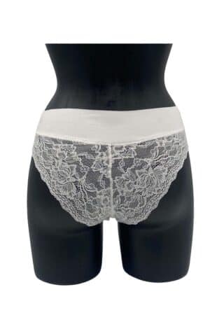 Slip taglio laser con pizzo Jadea 8014 bianco retro