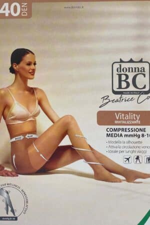 Collant bianchi 40 den compressione graduata Calze BC Vitality