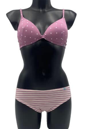 Completino intimo a triangolo Infiore SF2134 malva rosa pois