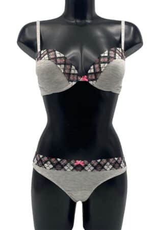 Completo intimo a push up graduato Infiore TUR5381 grigio