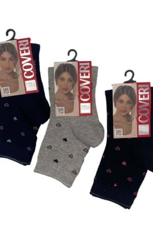 Calzini corti donna invernali stampa cuori Coveri Life 13c
